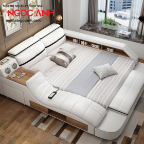 Giường ngủ massage thông minh nhiều chức năng, Model GIM-F300X Trắng