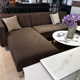 Sofa góc L thư giãn màu nâu đẹp mắt, đa năng cùng chất liệu bền bỉ với thời gian