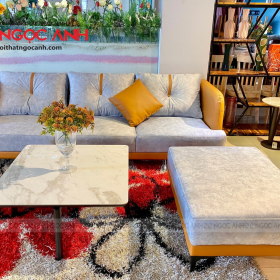 Sofa nệm góc L tay mỏng hiện đại, đường nét thanh lịch cho nội thất nhà phố