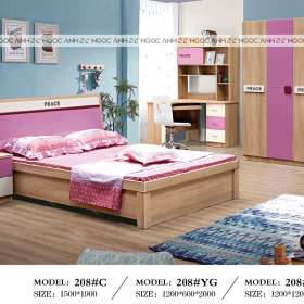 Combo nội thất phòng ngủ trẻ em nhập khẩu, Model 208#