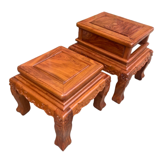 Bộ bàn ghế salon gỗ Hương chạm Đào 6 món, Tay 12 mang sức khỏe, an lành đến gia đình