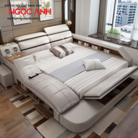 Giường ngủ massage thông minh nhiều chức năng, Model GIM-F300X Xám