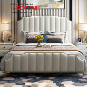 Giường ngủ Fidelia phong cách Bắc Âu, GKD-002 màu Ghi
